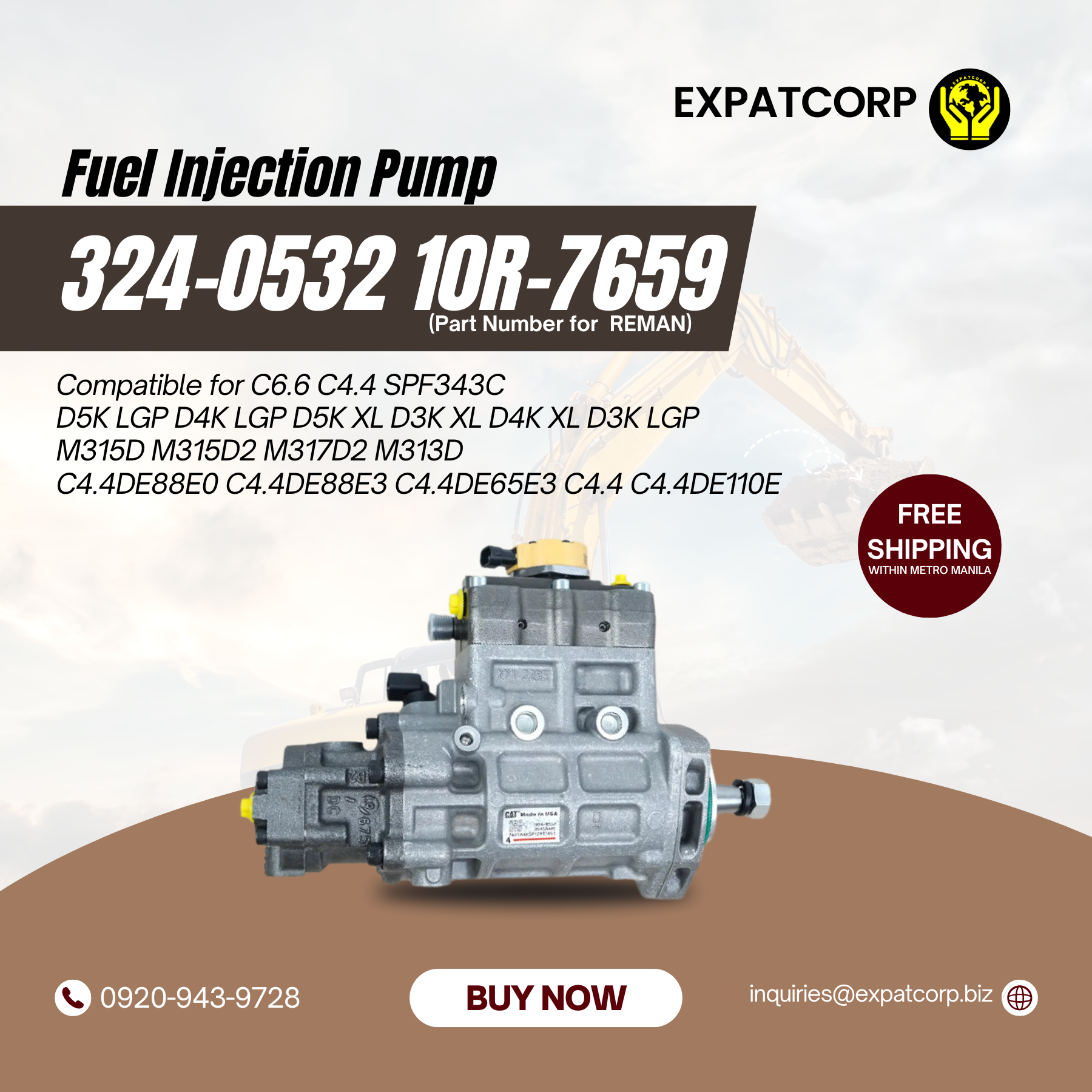 Fuel Injection Pump 324-0532 10R-7659